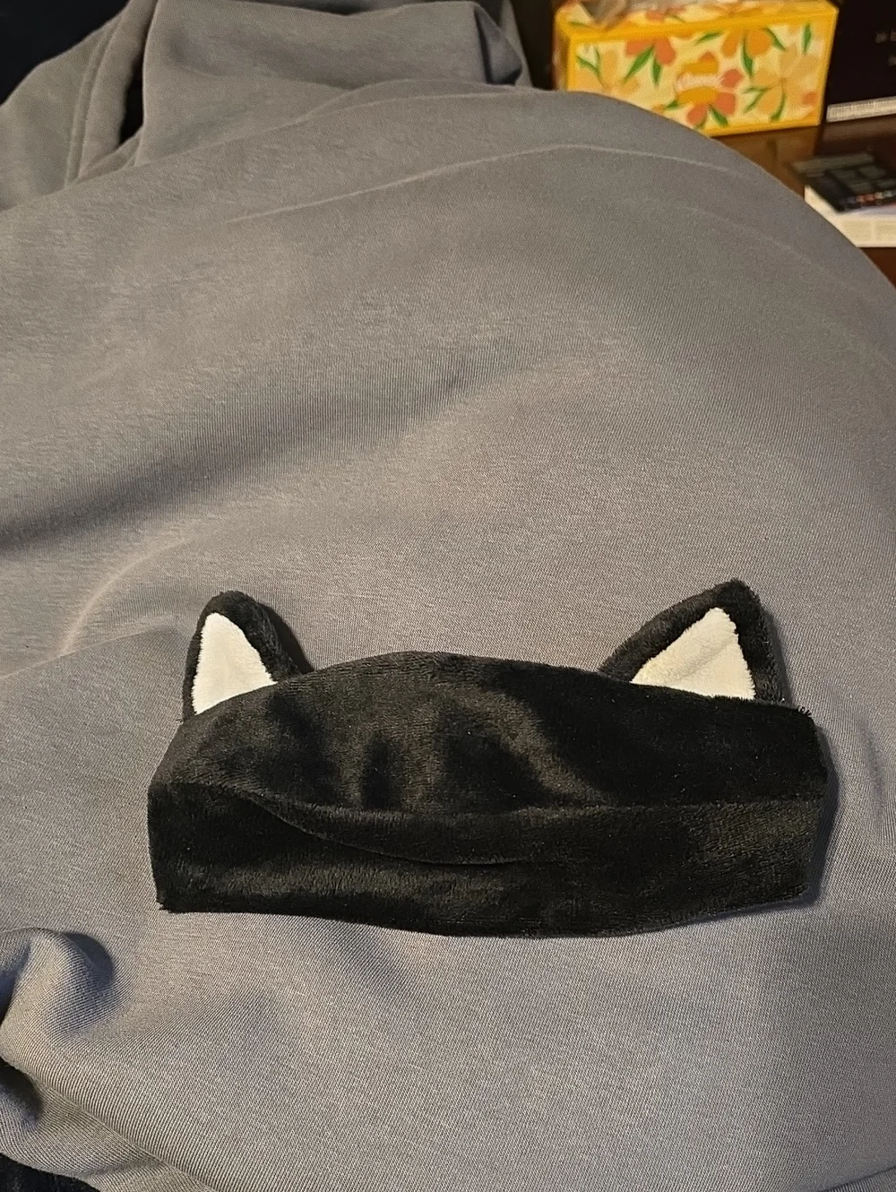 Kids Black Plush Cat Ear Headband